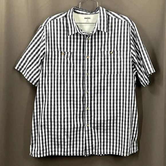 King Size Shirt Men 2XL Plaid Short‎ Sleeve Button Down Multicolor Set of 4 - Picture 8 of 9